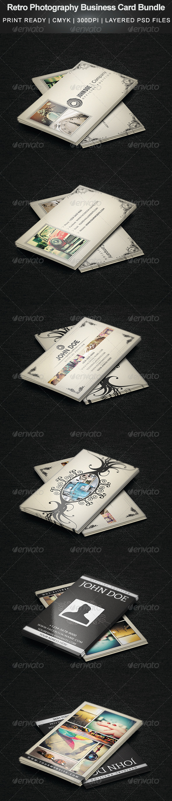 Retro Photography Business Card Bundle