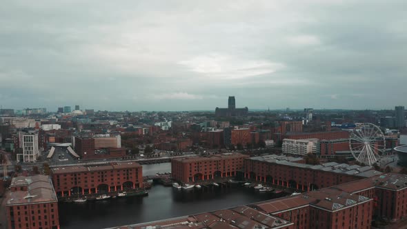 Beautiful Panorama of Liverpool Waterfront in the Evening