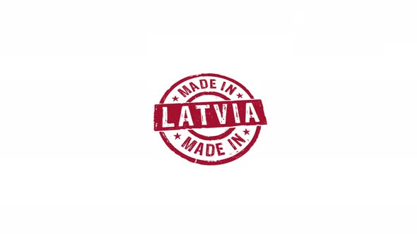 Made in Latvia stamp and stamping isolated