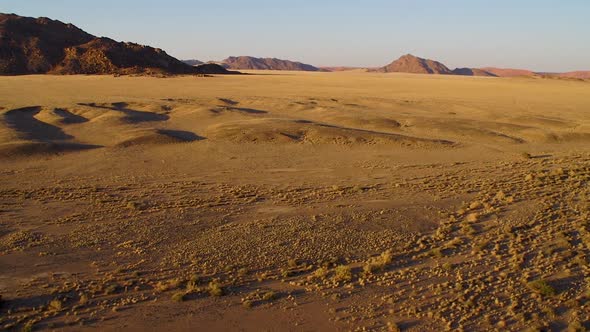 Flying over the desert in Namibia in a hot air balloon