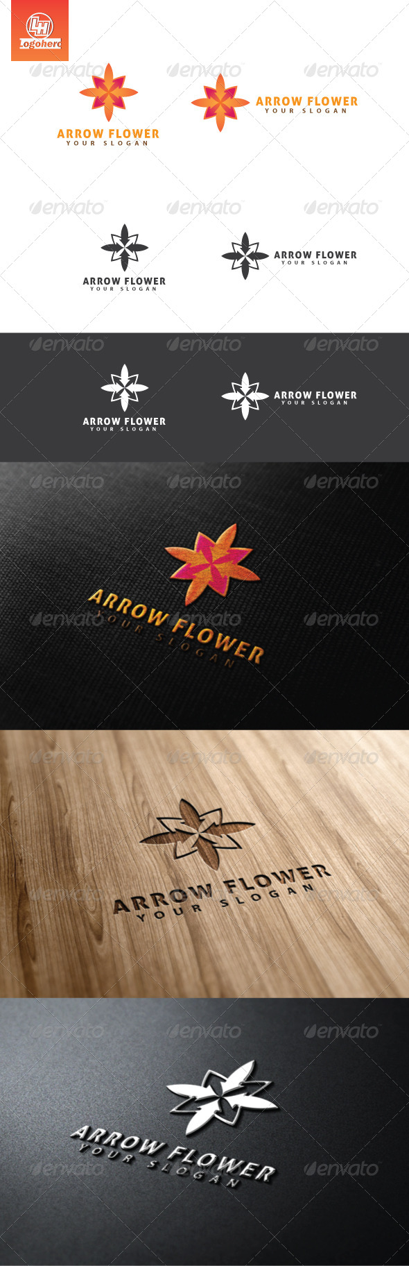 Arrow Flower Logo Template