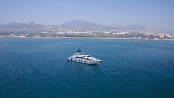 Millionaire megayacht at the coast of andalusia