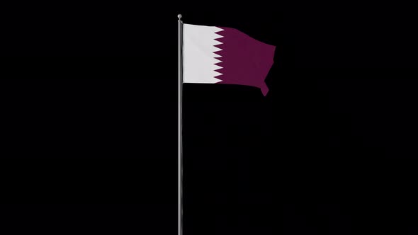 Qatar Flag Pole Loops With Alpha