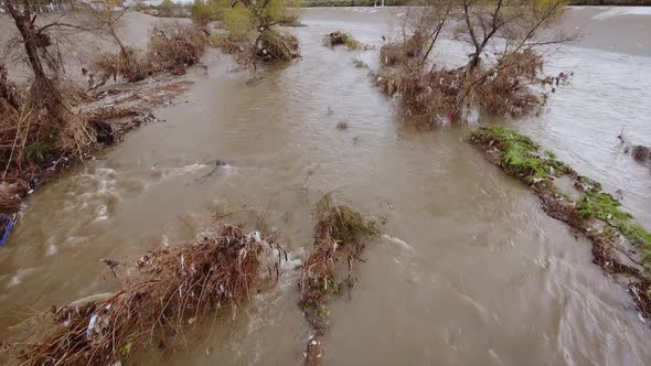 Flood Damage In Los Angeles River