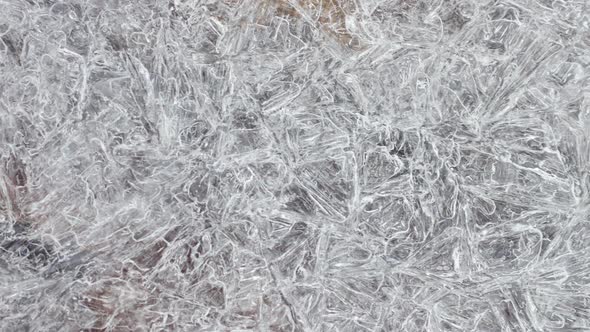 Cracked Ice Surface Texture Closeup Top View Natural Background