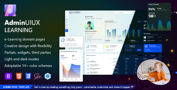 LearningUIUX Online Courses and e-Learning Bootstrap 5 Admin Dashboard HTML Template – 0 Sold!
