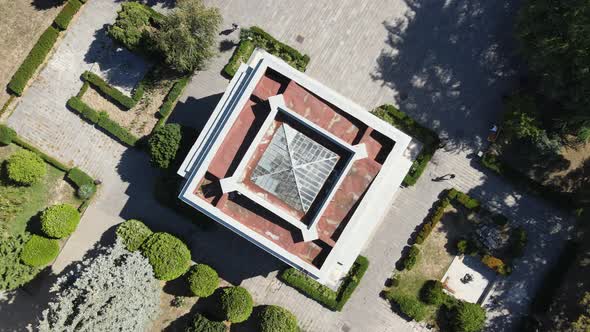 Aerial view of Joseph Stalin Museum in city Gori. Stalin's Homeland