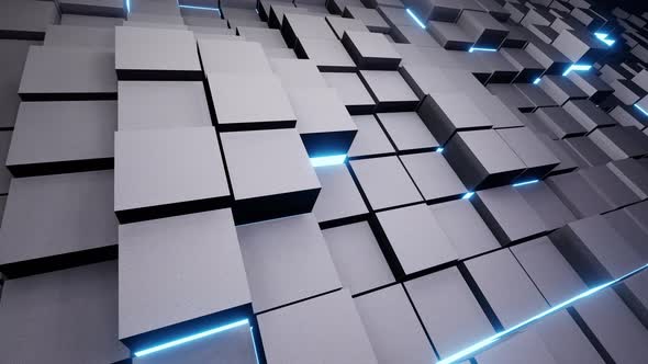 Movement Of The Square Digital Wall Background 4K Loop