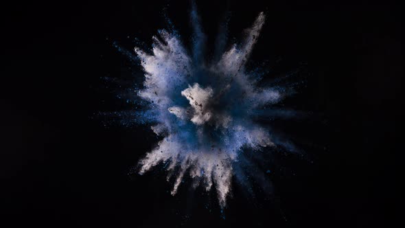 Color Powder Explosion in Super Slow Motion Isolated on Black Background