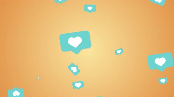 Social media animated hearts like