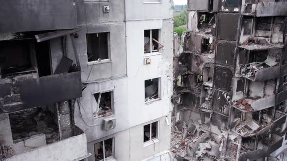 Residential Building Destroyed By the War in Ukraine Borodyanka Bucha District