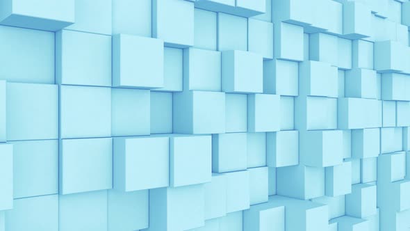 Abstract Modern Blue Cubes Background