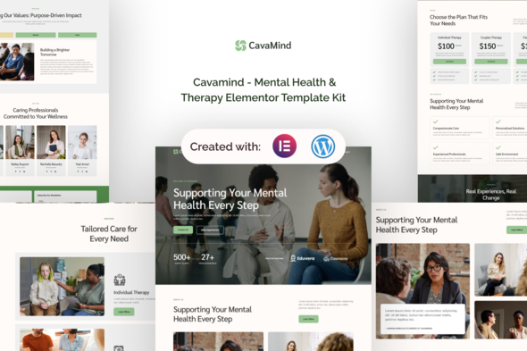 Cavamind - Mental Health & Therapy Elementor Template Kit