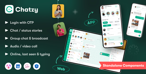 Chatzy – Angular 18 Chat App Template