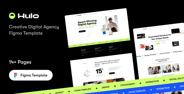 Hulo – Creative Digital Agency Figma Template – 0 Sold!