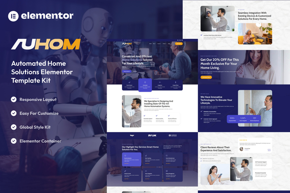 Auhom - Smart Home Automation Elementor Template Kit