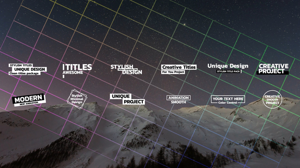 Simple Minimal Titles + Glitch | After Effects alt