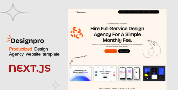 Designpro – Next JS Productized Design Agency template – 0 Sold!