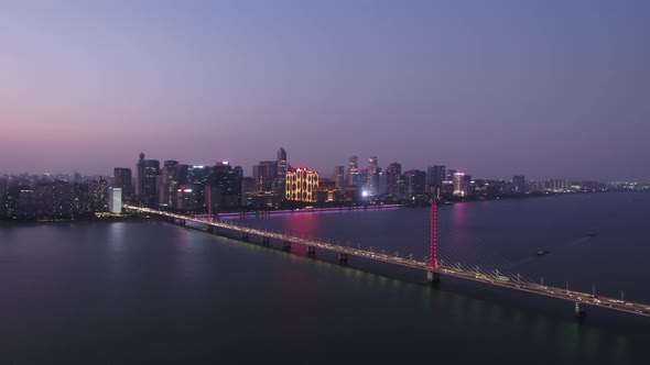 Panoramic  city skyline in hangzhou china
