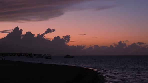 Sunset on Tropical Beach. Summer Vacations