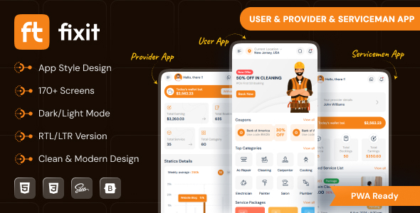 Fixit - Multipurpose On Demand Service PWA HTML Template