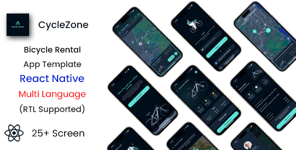 Bicycle Rental App Template in React Native | CycleZone | Multi Language