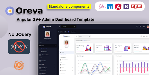 Oreva - Angular 19+ Admin Dashboard Template + UI Kit