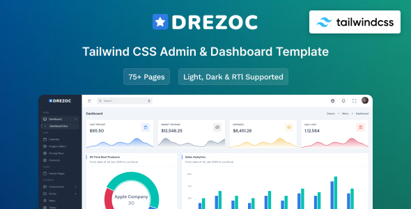 Drezoc - Tailwind CSS Admin & Dashboard Template