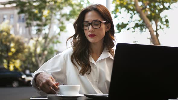 Female in Glasses White Shirt