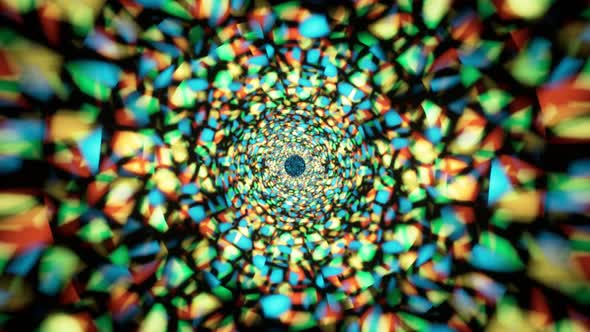 Abstract Stained Glass Pattern Particles Tunnel 02