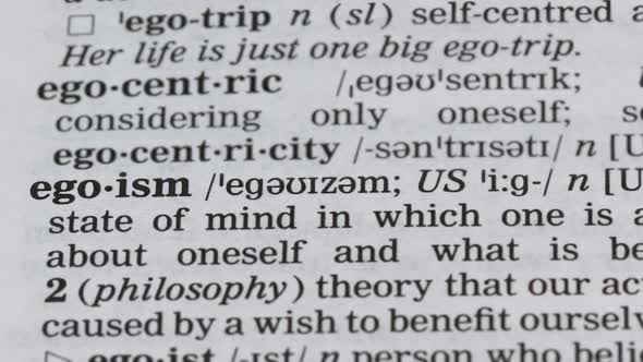 Egoism Word in English Dictionary, Person Qualities, Self-Confidence, Narcissism