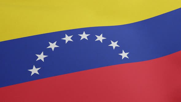 National Flag of Venezuela Waving Original Size and Colors 3D Render Bolivarian Republic of