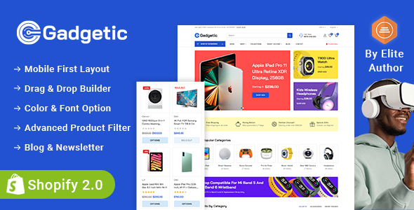 Gadgetic - Electronics & Smart Gadgets Store Shopify 2.0 Responsive Theme