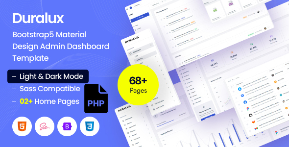 Duralux – PHP Admin & Dashboard Template – 0 Sold!