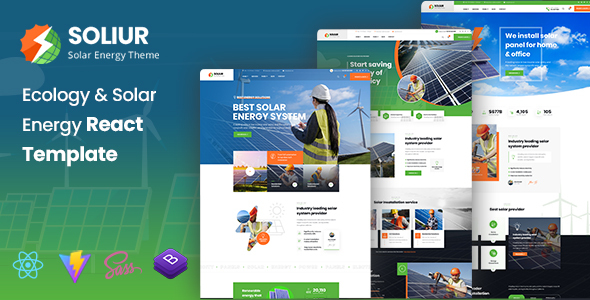 Soliur – Ecology & Solar Energy React Template – 0 Sold!