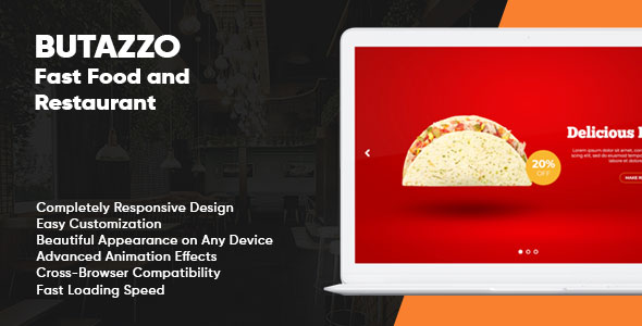 Butazzo - Fast Food and Restaurant Responsive Bootstrap Slider