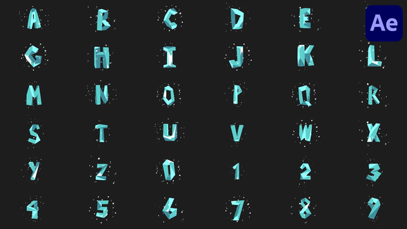 Christmas Ice Font Alphabet | After Effects alt