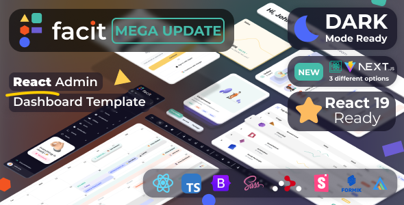 Facit React | React Admin Template (Create React App, Vite or NextJs) [React TS]