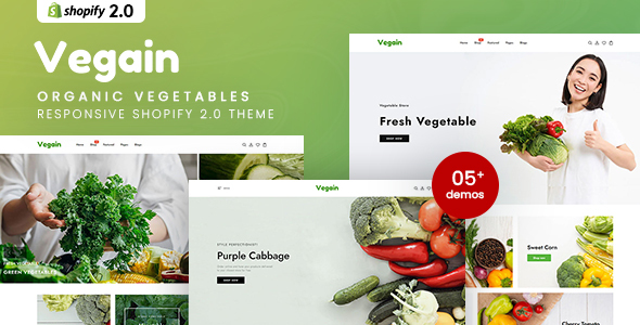 Vegain – Organic Vegetables Responsive Shopify 2.0 Theme – 0 Sold!