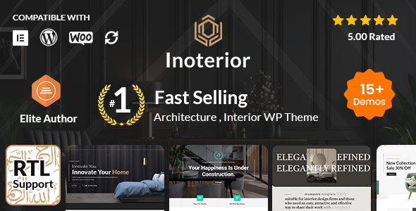 Inoterior - Architecture & Interior Designer WordPress Theme + RTL