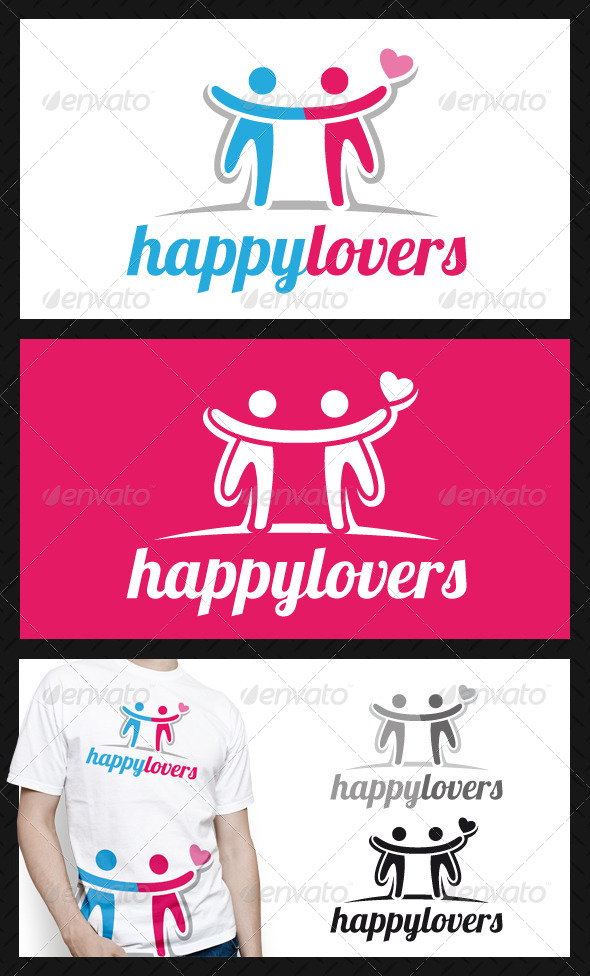 Happy Lovers Logo Template