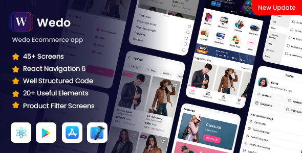 Wedo | Ecommerce Mobile App React Native Template
