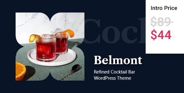 Belmont – Cocktail Bar WordPress Theme – 0 Sold!