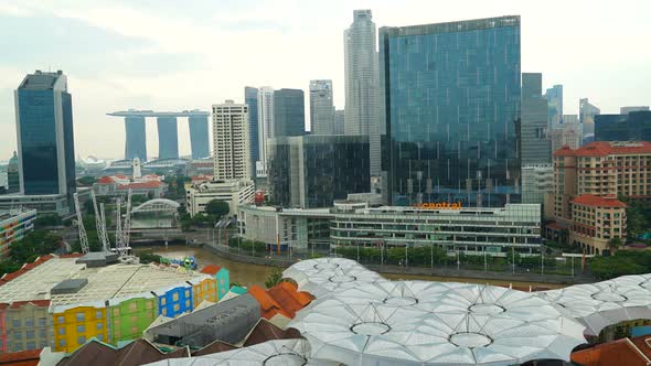 Time lapse of Building in Singapore city