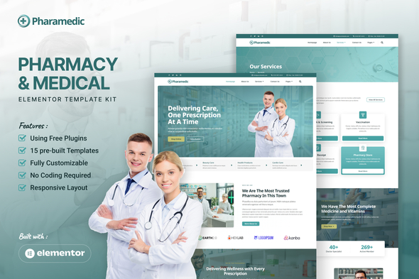 Pharamedic - Pharmacy & Medical Elementor Template Kit