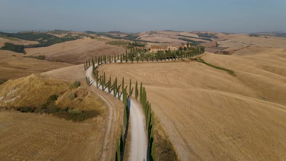 Tuscany Crete Senesi Rural Sunset Landscape