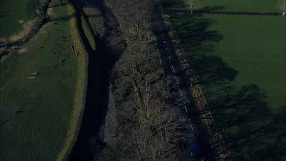 Countryside Road Drone Aerial Lake District