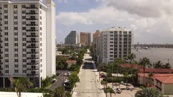 Aerial drone footage Fort Lauderdale real estate apartment buildings