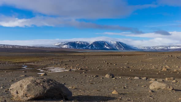 Iceland Highlands Time Lapse with Mountains and Lake