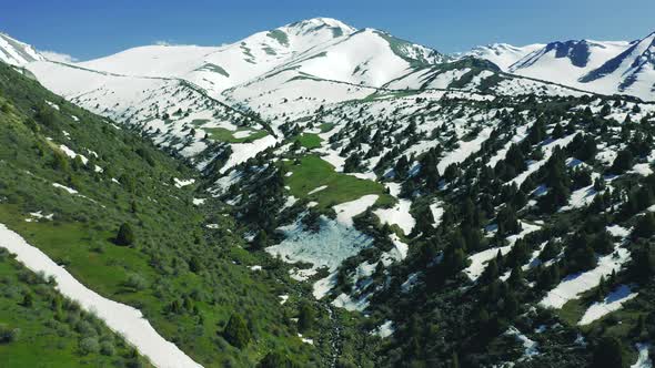 Mountain Meadows and a Glacier in Almaty Kazakhstan